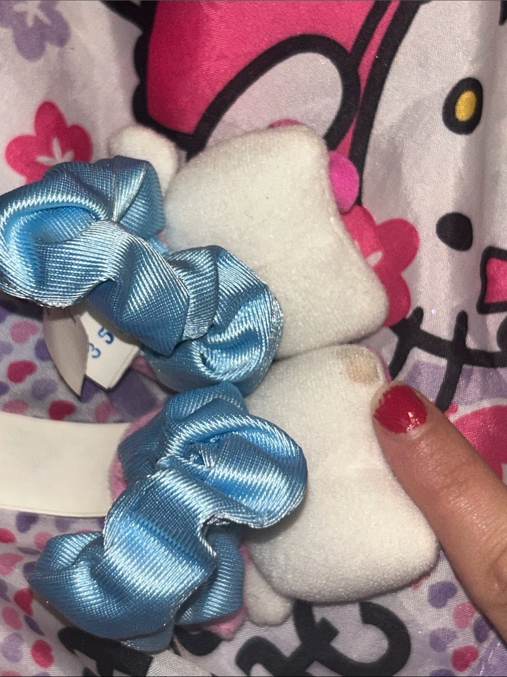 Vintage Plush Hello Kitty Kawaii Hair accessory Scrunchie set sanrio - Picture 6 of 6